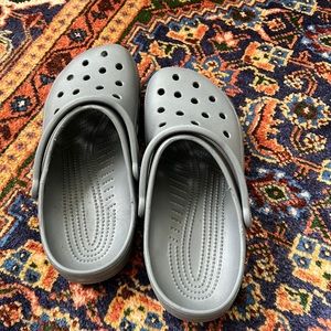 Gray crocs men size 9 women size 11